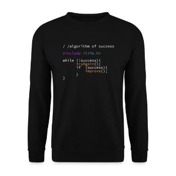 Code de programme algorithme de succès it développeur - Sweat-shirt Unisexe - noir - Devant - Alina (178cm) & Michal (187cm)