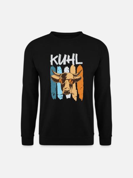 Landwirt Spruch Kuhl lustige Kuh Bauer - Unisex Pullover - Schwarz