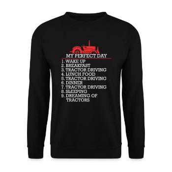 Perfect Farm Farmer Farmer Day Trekker - Unisex Sweatshirt - black - Front - Alina (178cm) & Michal (187cm)