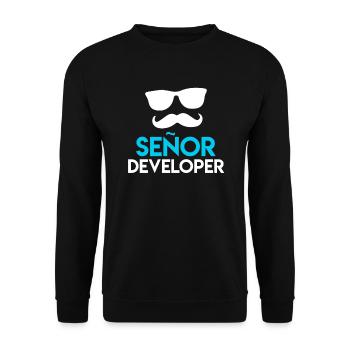 Senor Developer Computer Scientist Nerd Developer - Unisex Sweatshirt - black - Front - Alina (178cm) & Michal (187cm)