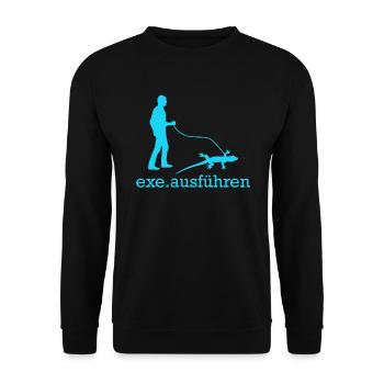 Nerd Witz Entwickler Humor exe ausführen Coder - Unisex Pullover - Schwarz - Vorne - Alina (178cm) & Michal (187cm)