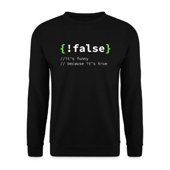 Programmer Developer IT Gift Nerd Geek - Unisex Sweatshirt - black - Front - Alina (178cm) & Michal (187cm)