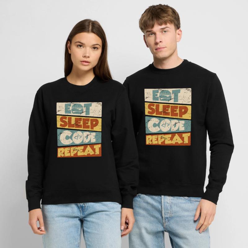 Programmeur développeur IT Spruch Eat Sleep Code Sweat-shirt Unisexe