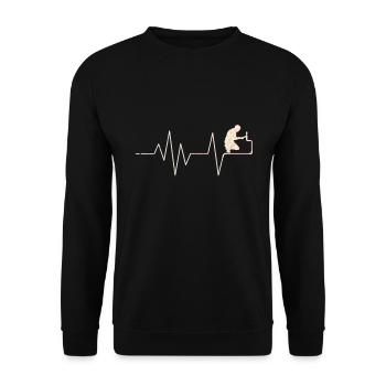 Plant mechanic sanitary, heating and air conditioning technology - Unisex Sweatshirt - black - Front - Alina (178cm) & Michal (187cm)
