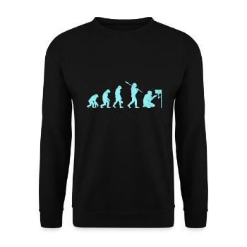Klempner Anlagenmechaniker Evolution Affe Mensch - Unisex Pullover - Schwarz - Vorne - Alina (178cm) & Michal (187cm)