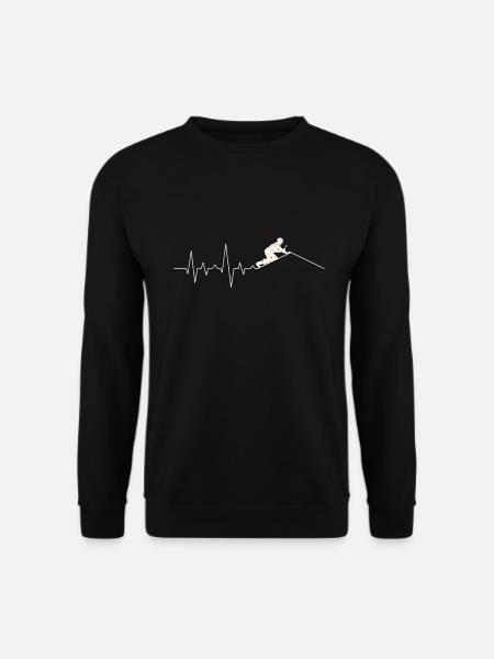 Couvreur battement de cœur ECG artisan ligne de cœur - Sweat-shirt Unisexe - noir