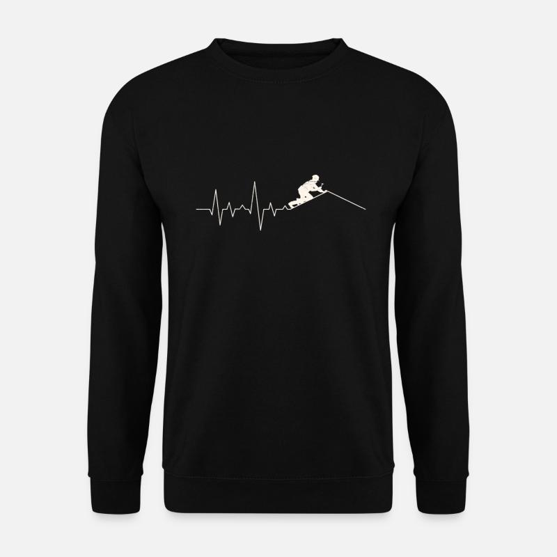 Dachdecker Herzschlag EKG Handwerker Herzlinie - Unisex Pullover - Schwarz