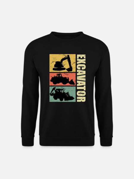 Straßenbauer Baggerfahrer Bagger Retro Vintage - Unisex Pullover - Schwarz