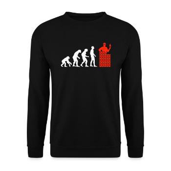 Artisans Maurer cadeau bricolage Evolution - Sweat-shirt Unisexe - noir - Devant - Alina (178cm) & Michal (187cm)