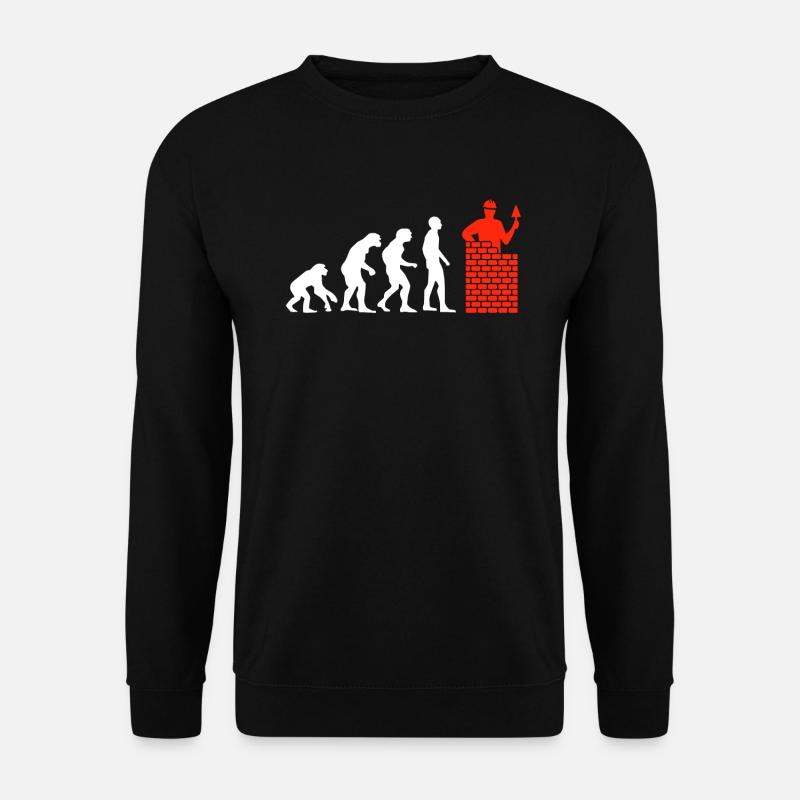Handwerker Maurer Geschenk Heimwerker Evolution - Unisex Pullover - Schwarz