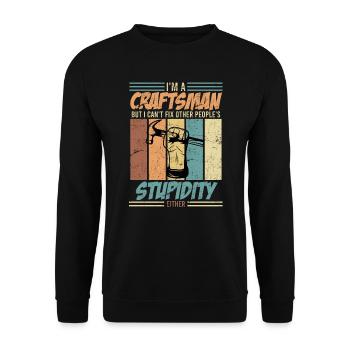 Roofer Zimmermann Carpenter Maurer Drywall builder - Unisex Sweatshirt - black - Front - Alina (178cm) & Michal (187cm)
