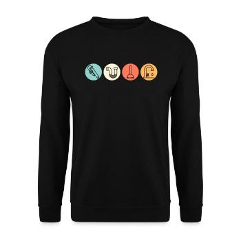 Plant mechanic Plumber heating manufacturer Retro - Unisex Sweatshirt - black - Front - Alina (178cm) & Michal (187cm)