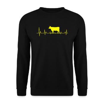 Landwirtschaft Geschenk Kuh Rinder Zucht EKG - Unisex Pullover - Schwarz - Vorne - Alina (178cm) & Michal (187cm)