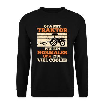 Grandpa Tractor Trekker Gift Farmer Farmer - Unisex Sweatshirt - black - Front - Alina (178cm) & Michal (187cm)