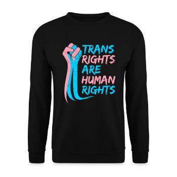 Trans Rights are Human rights Trans LGBT Pride - Sweat-shirt Unisexe - noir - Devant - Alina (178cm) & Michal (187cm)