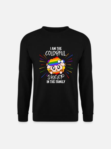 Ich bin das bunte Schaf in der Familie LGBT - Unisex Pullover - Schwarz
