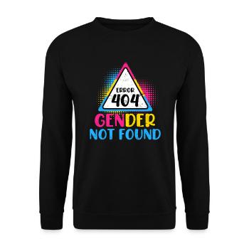 Error 404 Gender not Found Bisexuell Pansexuell - Sweat-shirt Unisexe - noir - Devant - Alina (178cm) & Michal (187cm)