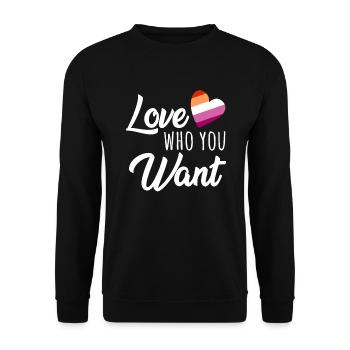 Lesbien Sort Love who you want Lesbian Pride - Sweat-shirt Unisexe - noir - Devant - Alina (178cm) & Michal (187cm)
