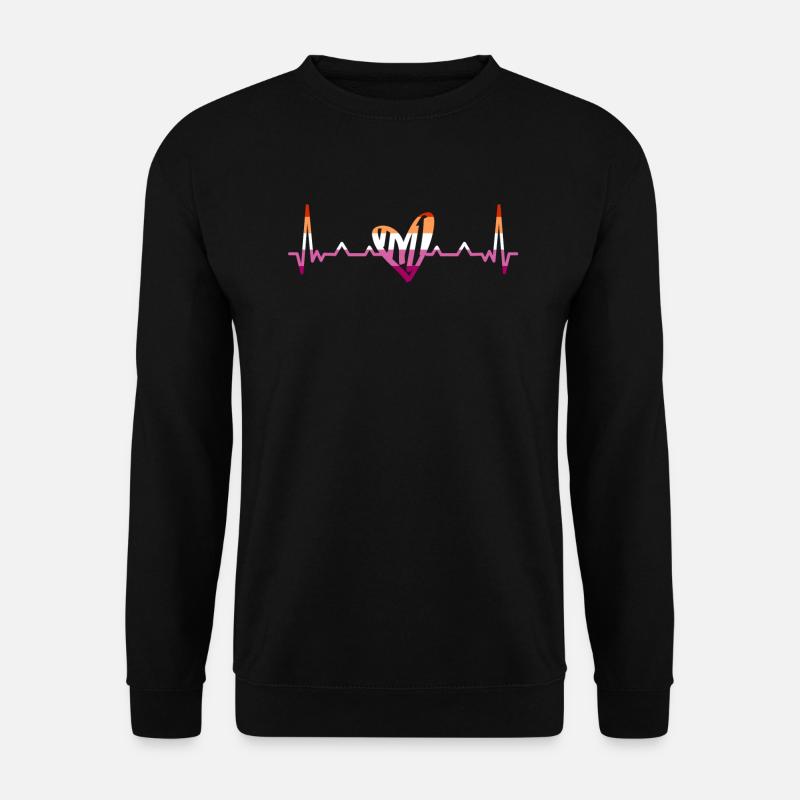 Lesbisch Lesbian Pride LGBT Pride Herzschlag - Unisex Pullover - Schwarz