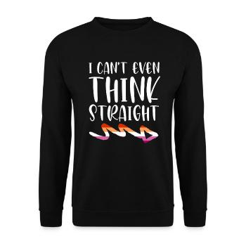 I can't even think straight LGBT Pride lesbian - Unisex Sweatshirt - black - Front - Alina (178cm) & Michal (187cm)