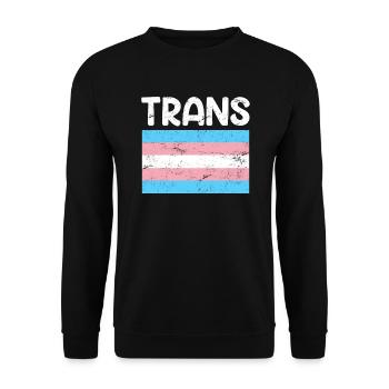 Trans Transgender Flag LGBT Transsexual - Unisex Sweatshirt - black - Front - Alina (178cm) & Michal (187cm)