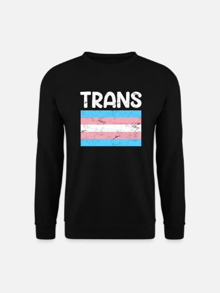 Trans Transgender Flagge LGBT Transsexuell - Unisex Pullover - Schwarz