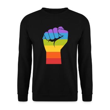 Gay Pride LGBT gay fist hand gay - Unisex Sweatshirt - black - Front - Alina (178cm) & Michal (187cm)