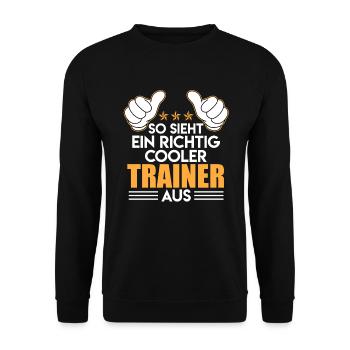 Tennis cooler Tennistrainer Spruch Tennis Geschenk - Unisex Pullover - Schwarz - Vorne - Alina (178cm) & Michal (187cm)