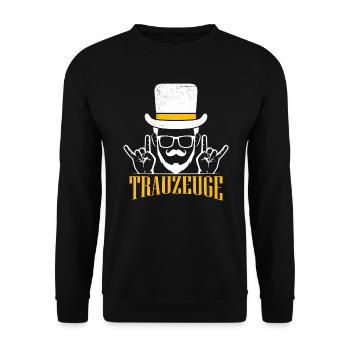 Trauzeuge der Braut oder Bräutigam Hochzeit - Unisex Pullover - Schwarz - Vorne - Alina (178cm) & Michal (187cm)