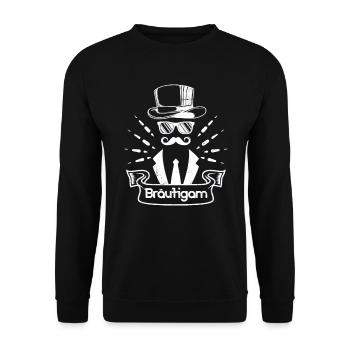 Bräutigam Zylinder Hut Sonnenbrille Polterabend - Unisex Pullover - Schwarz - Vorne - Alina (178cm) & Michal (187cm)