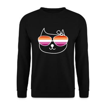 Homo Katze Kätzchen Lesbisch lesbische Katze - Unisex Pullover - Schwarz - Vorne - Alina (178cm) & Michal (187cm)