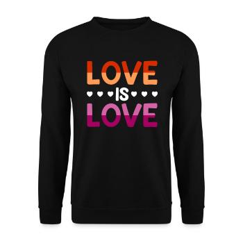 Lesbian Lesbian Pride Love is Love Liebe Homo - Unisex Sweatshirt - black - Front - Alina (178cm) & Michal (187cm)