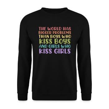 LGBT Pride saying rainbow flag CSD joke - Unisex Sweatshirt - black - Front - Alina (178cm) & Michal (187cm)