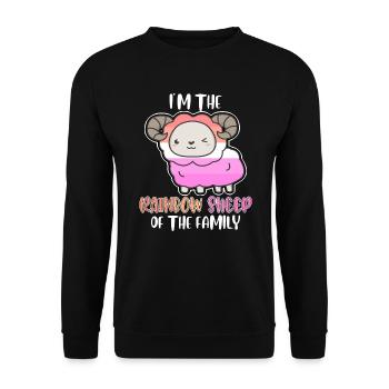 Lesbian saying Rainbow Sheep LGBT Pride sheep - Unisex Sweatshirt - black - Front - Alina (178cm) & Michal (187cm)