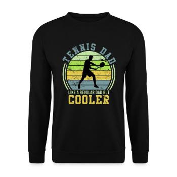 Tennis Dad wie ein normaler Dad nur cool Geschenk - Unisex Pullover - Schwarz - Vorne - Alina (178cm) & Michal (187cm)