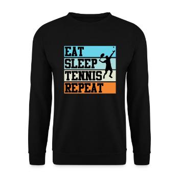 Tennis Tennisspieler Tennisschläger Geschenk - Unisex Pullover - Schwarz - Vorne - Alina (178cm) & Michal (187cm)