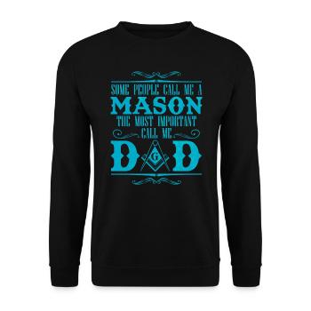 Father is wall gift dad saying handyman - Unisex Sweatshirt - black - Front - Alina (178cm) & Michal (187cm)