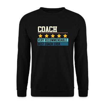 Tennis Coach 5 Sterne Bewertung Best Coach ever - Unisex Pullover - Schwarz - Vorne - Alina (178cm) & Michal (187cm)