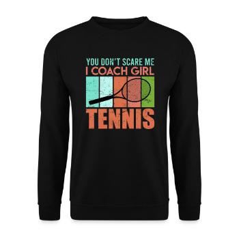 Entraîneur de tennis amusant jeu de tennis sort coach blague - Sweat-shirt Unisexe - noir - Devant - Alina (178cm) & Michal (187cm)