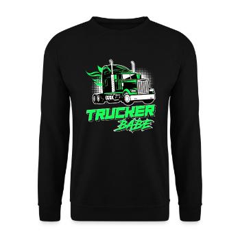 Lastwagen Fahrerin LKW-Fahrerin Trucker Frauen - Unisex Pullover - Schwarz - Vorne - Alina (178cm) & Michal (187cm)