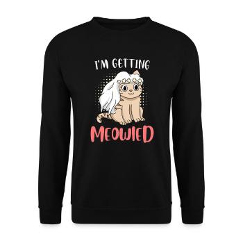 Je me marie Rigolo chat chat - Sweat-shirt Unisexe - noir - Devant - Alina (178cm) & Michal (187cm)