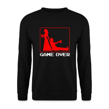 Game Over Mariage mariés célibataire - Sweat-shirt Unisexe - noir - Devant - Alina (178cm) & Michal (187cm)