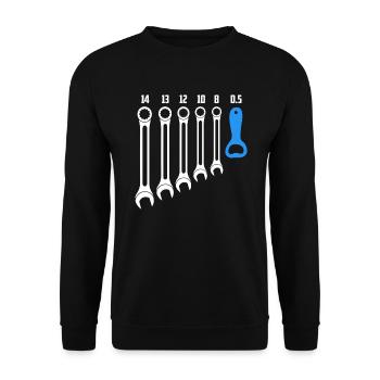 Car mechanic saying wrench beer - Unisex Sweatshirt - black - Front - Alina (178cm) & Michal (187cm)