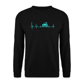 agriculteur cadeau trekker battement de cœur de coeur - Sweat-shirt Unisexe - noir - Devant - Alina (178cm) & Michal (187cm)