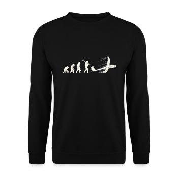 Glider Pilot Evolution Monkey Human - Unisex Sweatshirt - black - Front - Alina (178cm) & Michal (187cm)