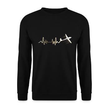 Gliding heartbeat heartline heart rate - Unisex Sweatshirt - black - Front - Alina (178cm) & Michal (187cm)