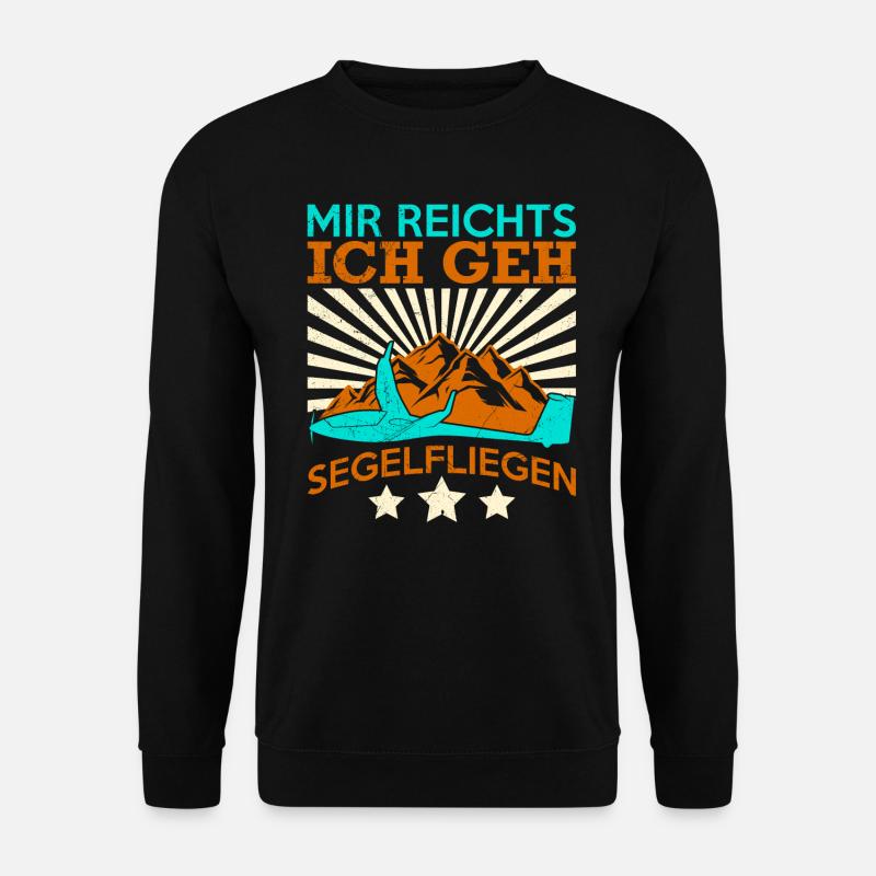 Segelflieger Spruch ich geh Segelfliegen Pilot - Unisex Pullover - Schwarz