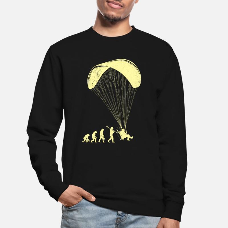 Paramotor Evolution Monkey Human Paraglider Unisex Sweatshirt