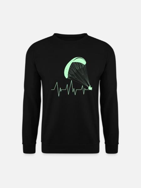 Gleitschirm Herzschlag Paraglider Herz - Unisex Pullover - Schwarz