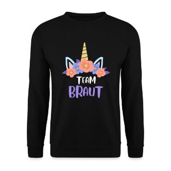 Junggesellin Party JGA Feier Team Braut Hochzeit - Unisex Pullover - Schwarz - Vorne - Alina (178cm) & Michal (187cm)